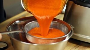 Truffle Hot Sauce Straining