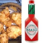 Rocky Point Clam Cake With Tabasco Hot Sauce