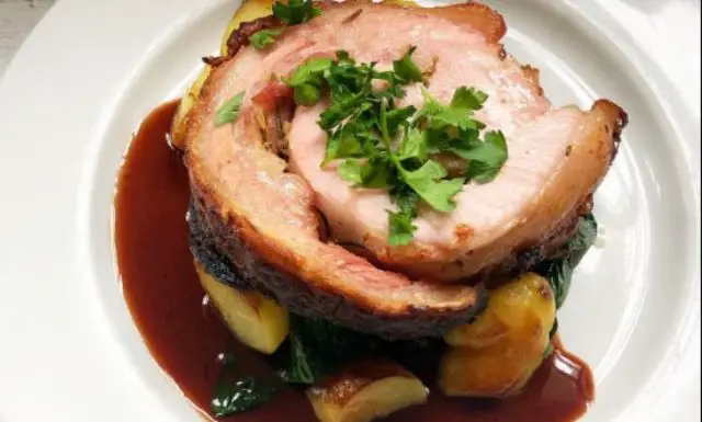 Roasted Pork For Stouffer's Escalloped Apples As A Side Dish