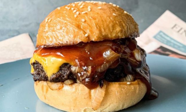 Burger Made With Wendy's BBQ Sauce