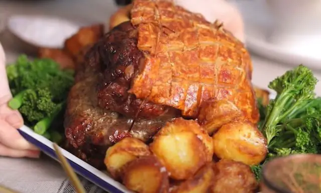 Rainbow Drive Inn Roast Pork With Roasted Potatoes And Steamed Vegetables