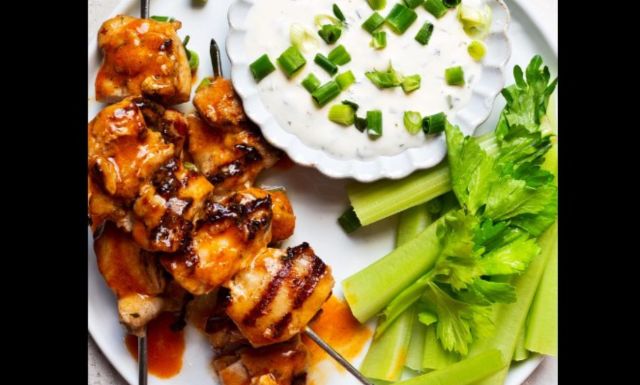 Chicken Skewers For Wap Juice As A Side Dish