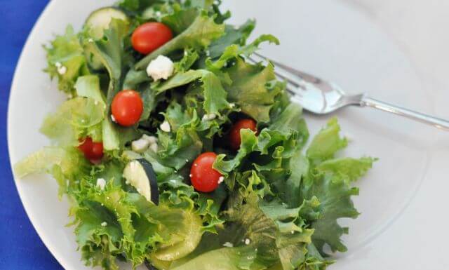 Green Salad For Traditional Italian Pasta Fagioli