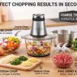 KOIOS 500W food processor with two 8-cup bowls and stainless steel chopping blades