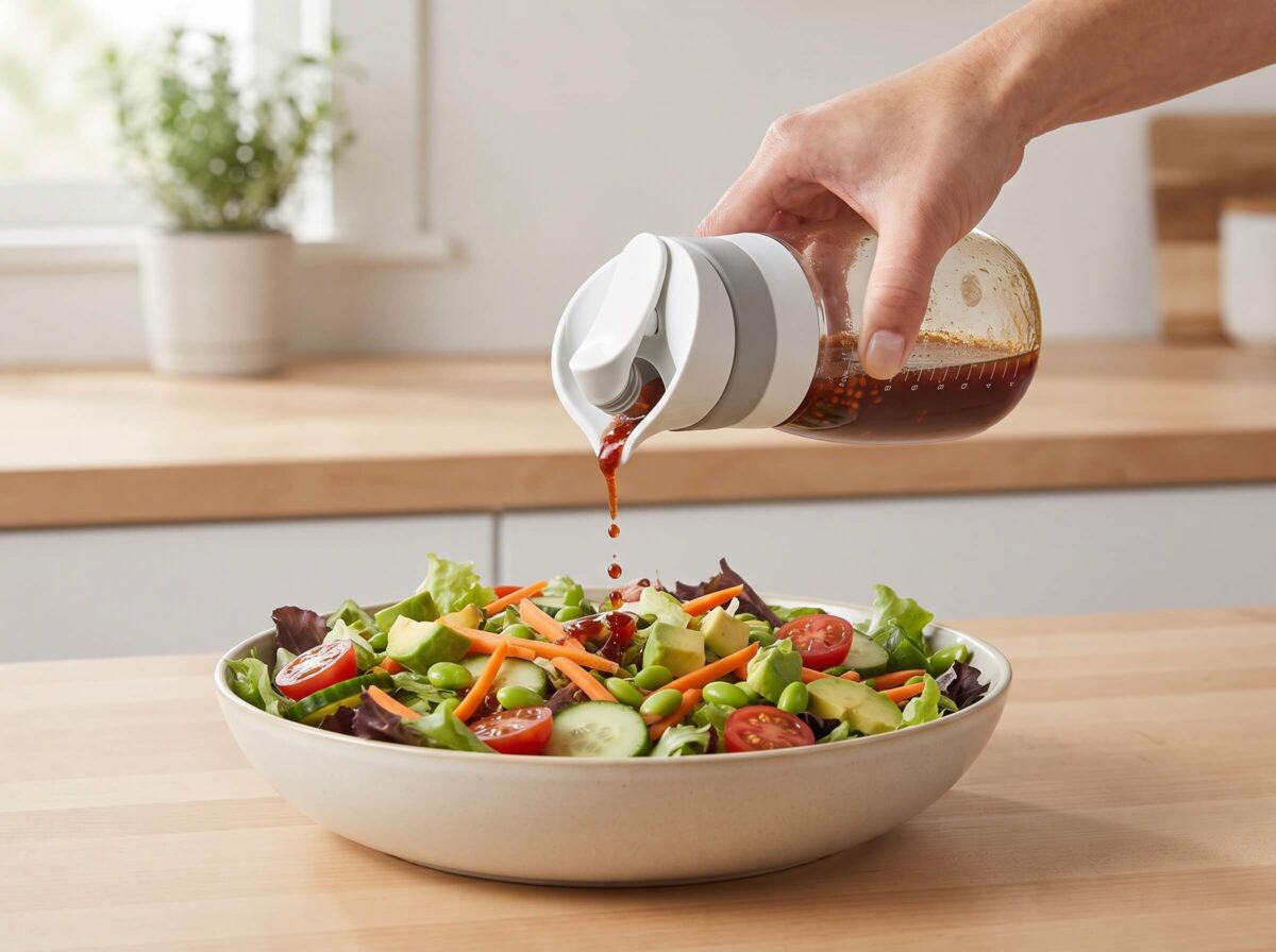 OXO Good Grips Twist & Pour Salad Dressing Mixer in White and Gray